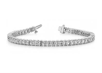 White Gold Plated CZ Studded Tennis Bracelet